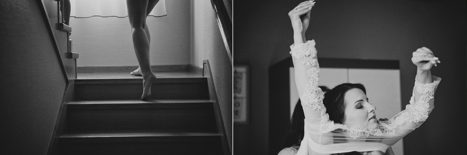 nogi kobiety wychodzą w górę po schodach, dziewczyna ubiera sie do ślubu